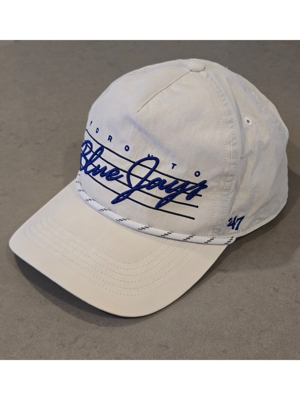 Toronto Blue Jays MLB '47 White Script Hitch Rope Adjustable Snapback Hat